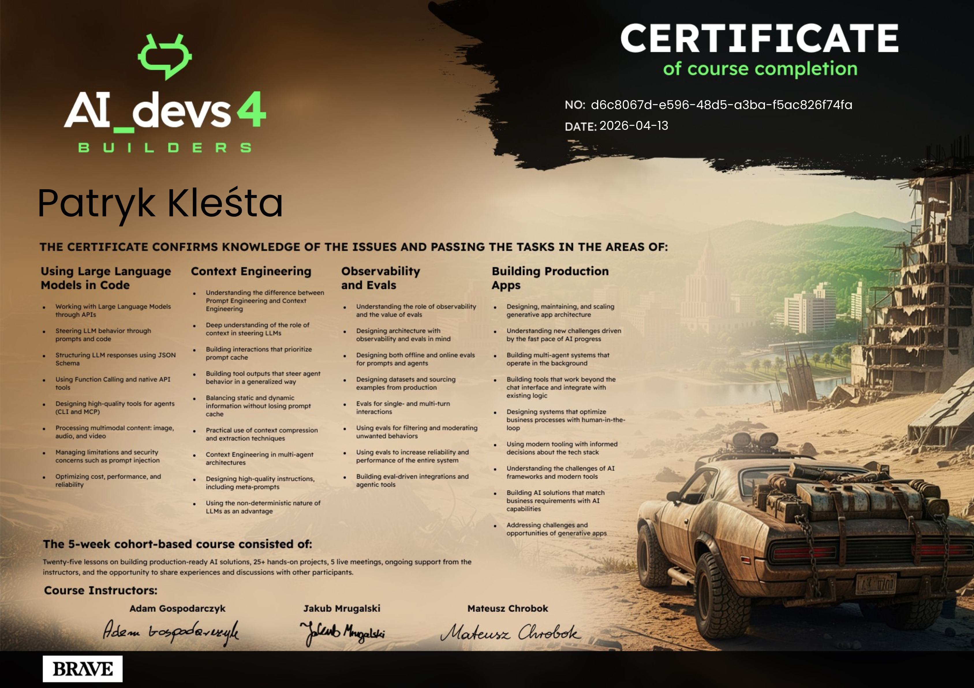 AI_Devs 3 Certified